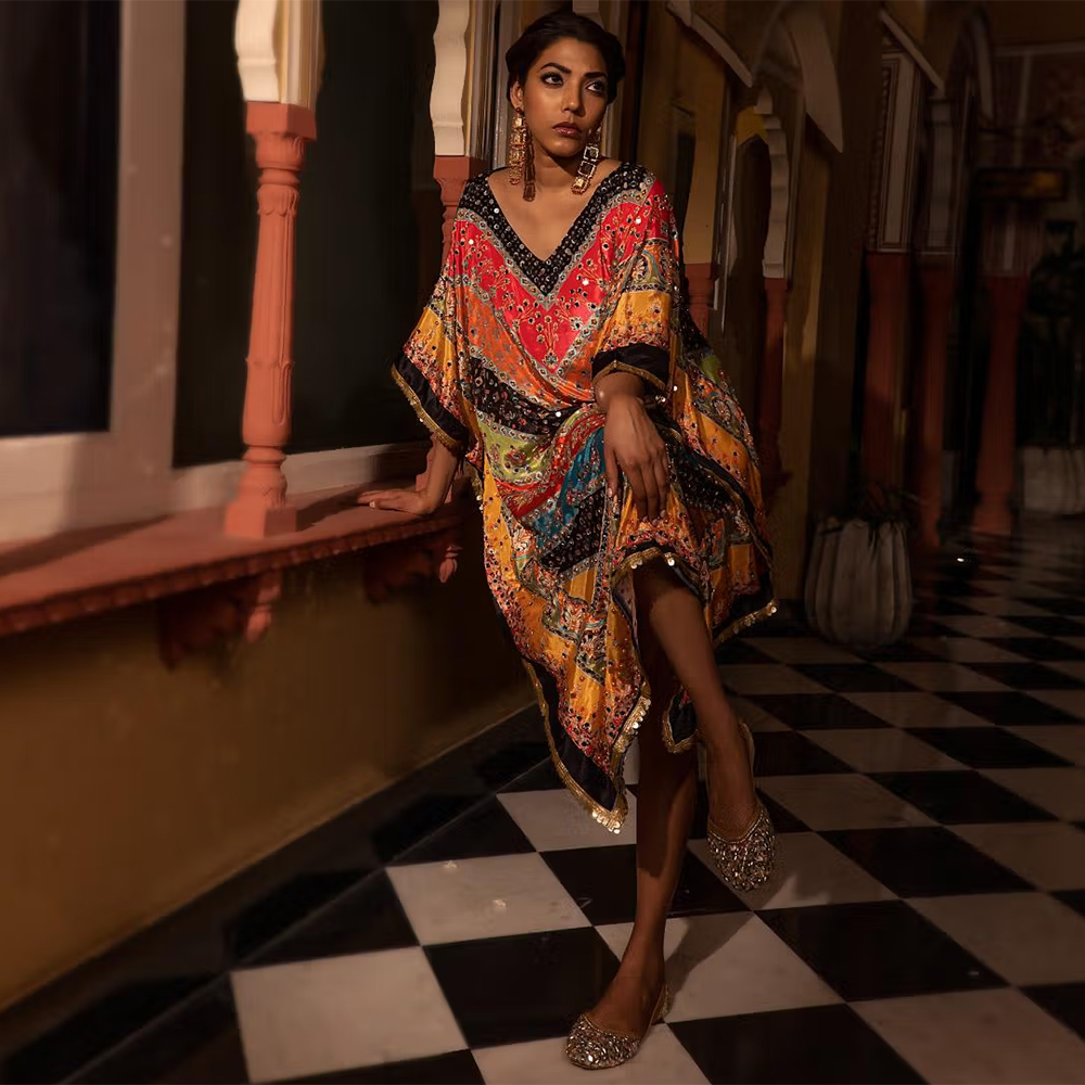Tussya by Shreya Anika Multi-Color Kaftan Dress