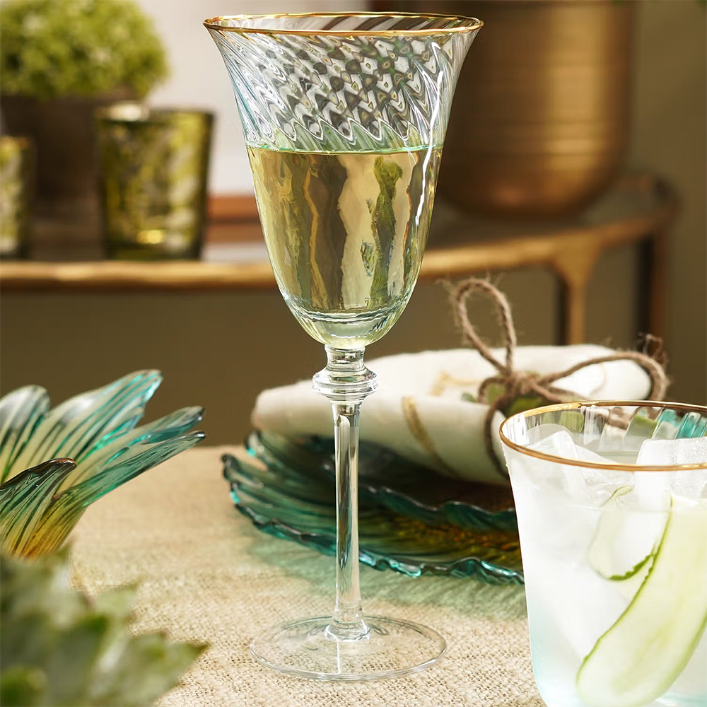 Pure Home + Living Light Blue Wine Glasses