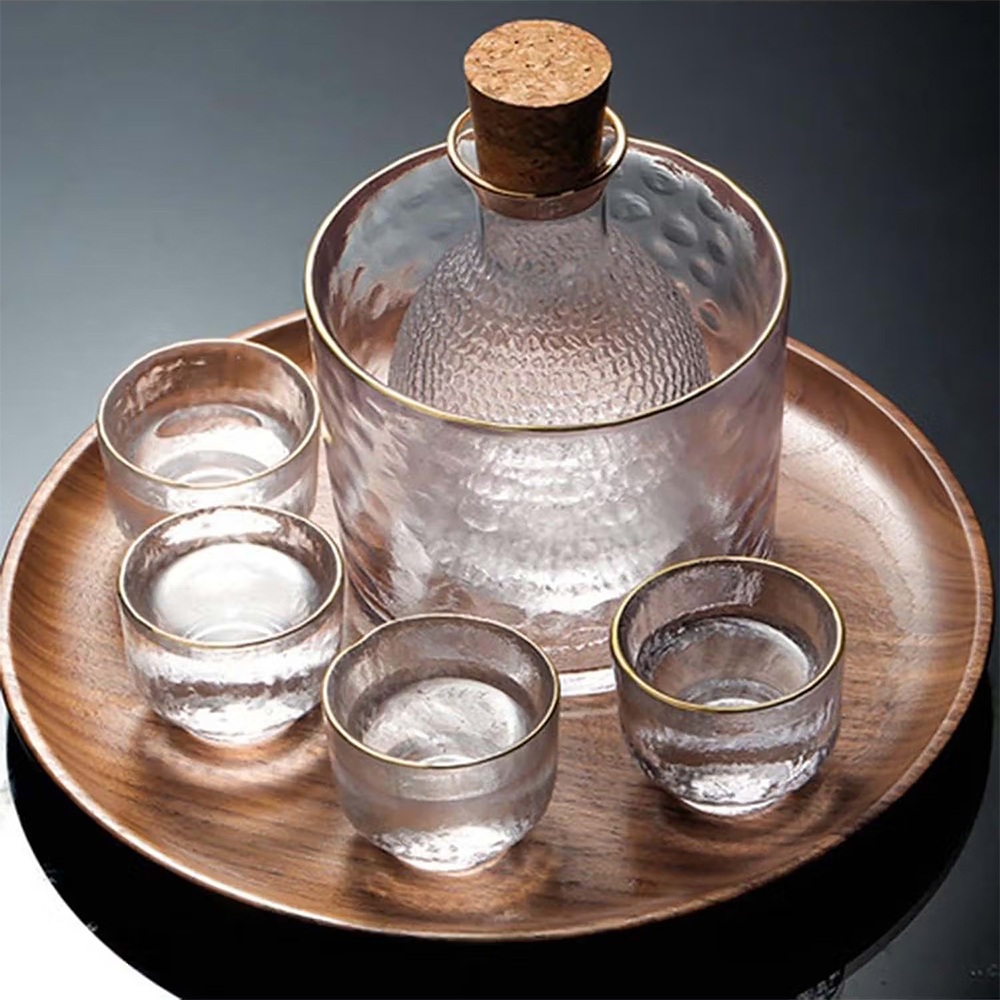 Melbify Japanese Sake Glasses & Jug with Chiller Bowl (Set Of 6)