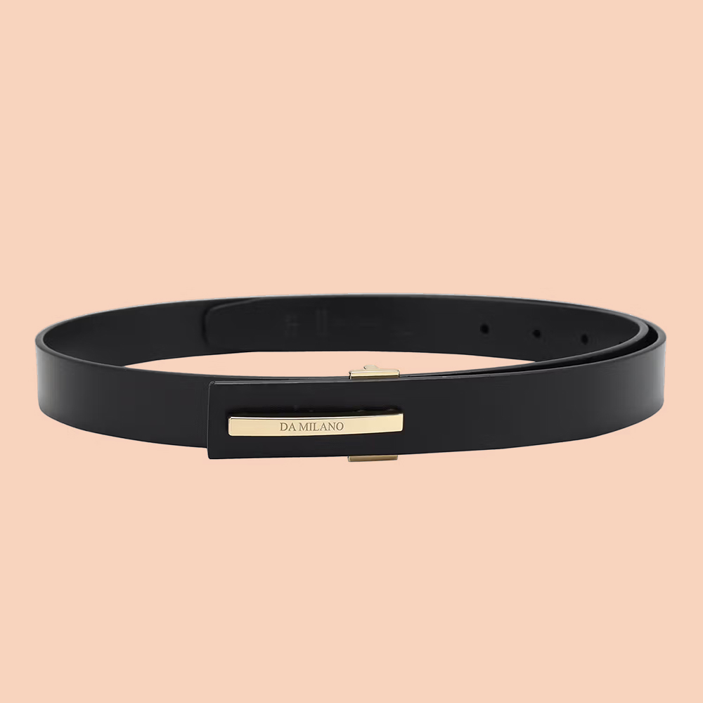 Da Milano Genuine Leather Black Women's Belt