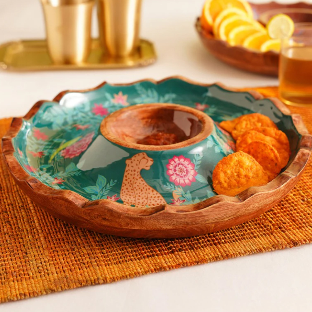 Multicolour Mango Wood Chip & Dip