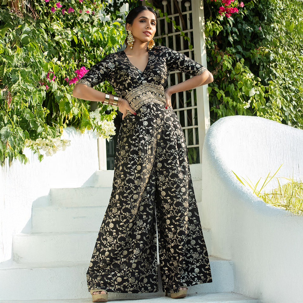 MONK & MEI Black Aleena Jumpsuit