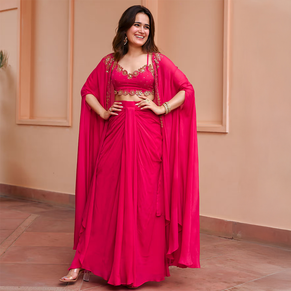 Urbanstree Mohini Top with Skirt and Shrug (Set of 3)