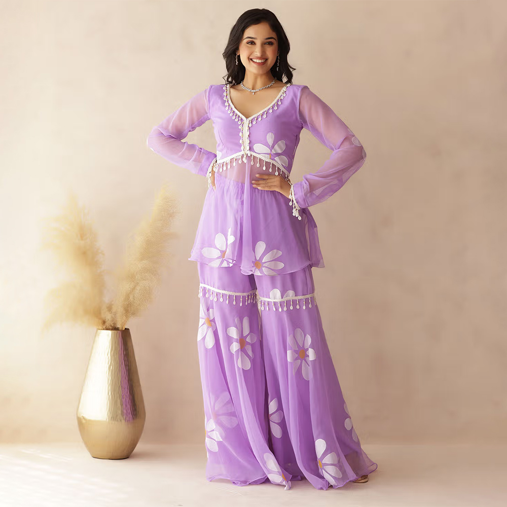 DEASHA INDIA Bhavya Lavender Hand Painted Co-Ord (Set of 2)