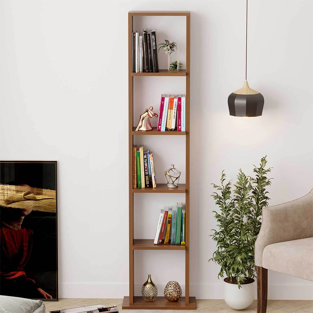 Walten Bookshelf in Walnut Finish