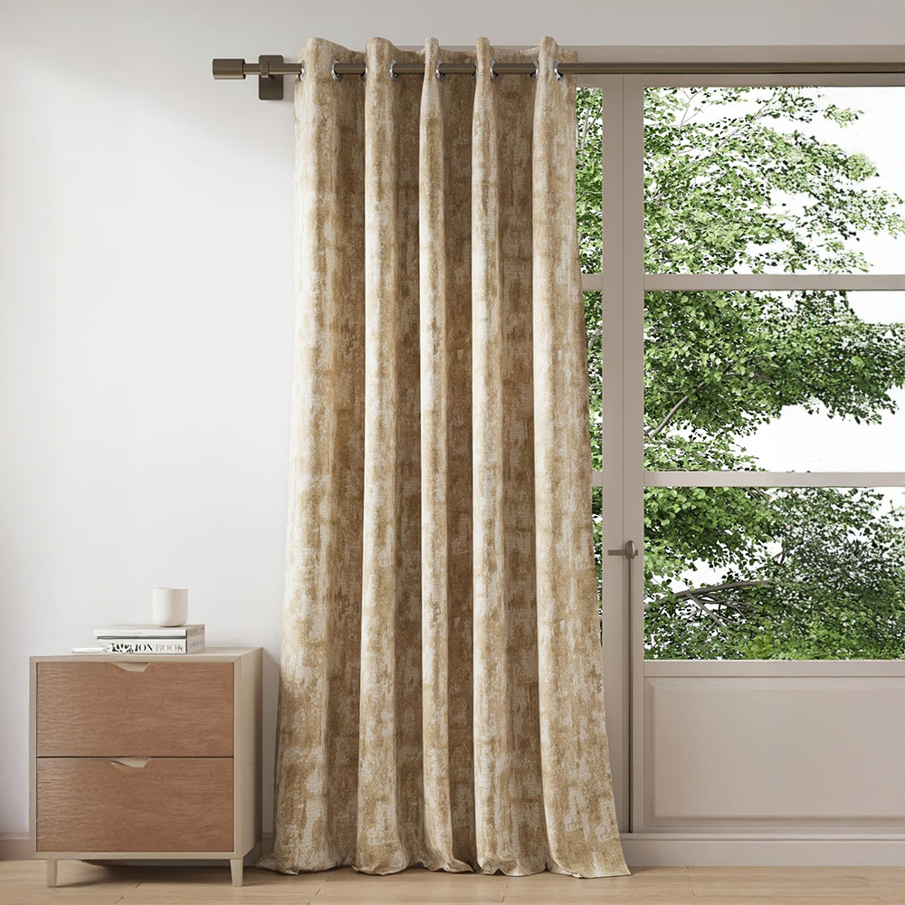 Ddecor Live Beautiful 1 Piece of 7 FT Door Ready Made Curtain, Beige