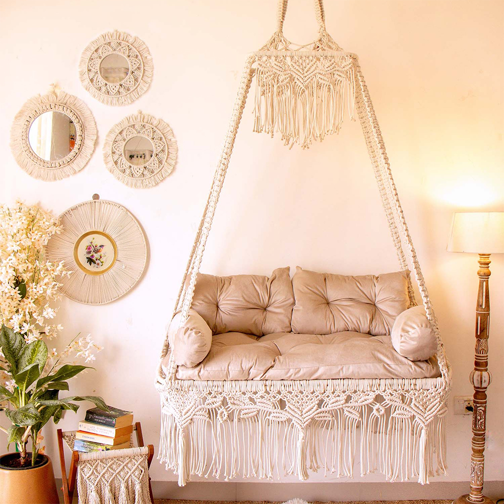Karighar Boho Float Swing with Cushions