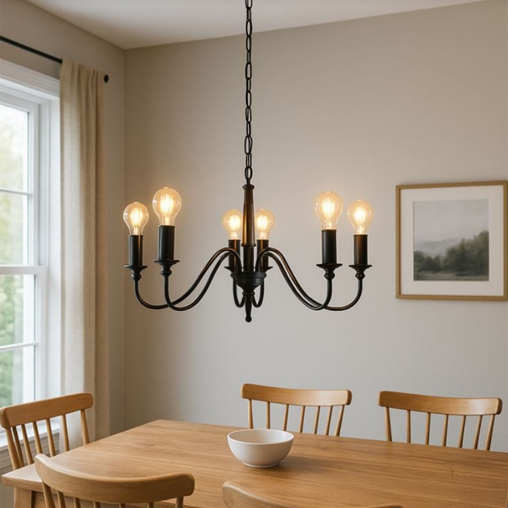 Marquest 6-Light Traditional Chandelier - Black