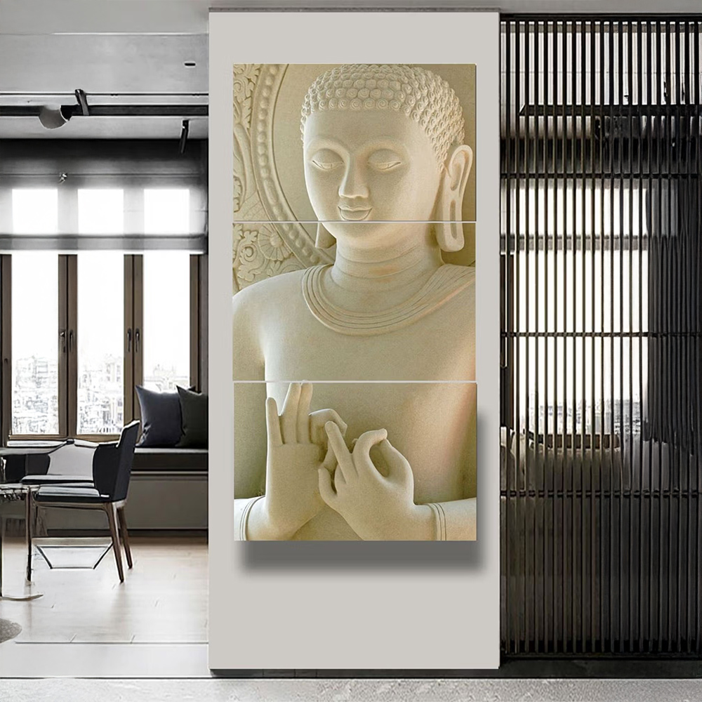 The Art House Abstract Painting Beige (Set of 3)