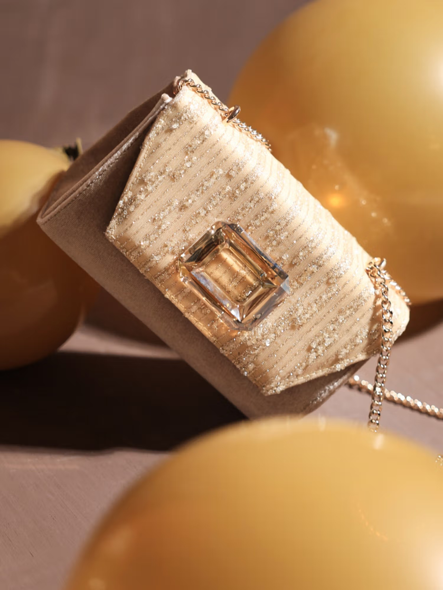 Inc.5 Women's Ethnic Gold Embellished Sling Bag