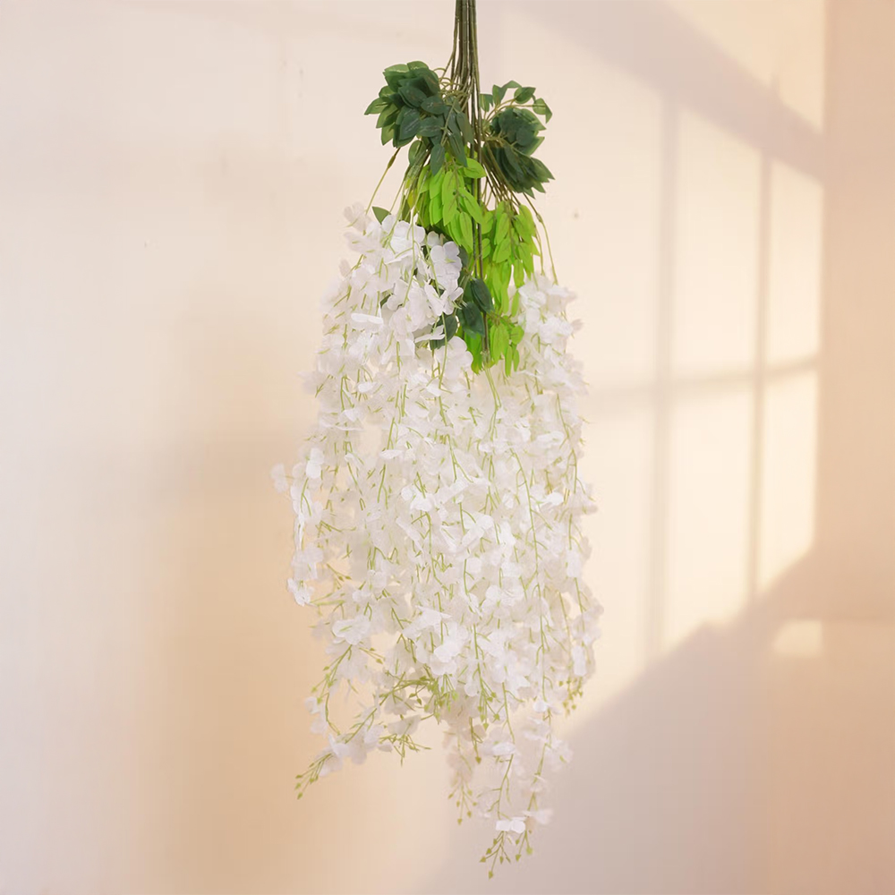 Home Bloom Artificial Wisteria Vine Ratta Fake Hanging Garland