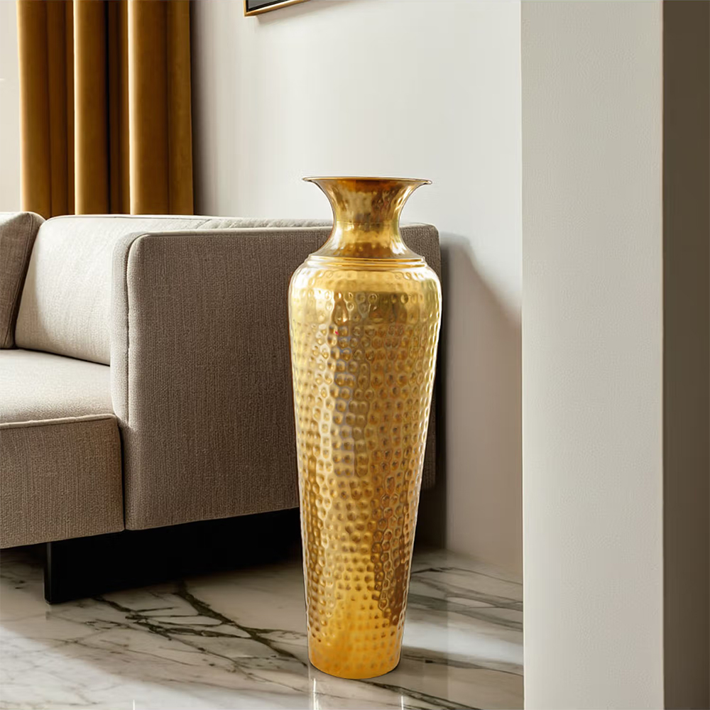 Ekhasa Tall Big Metallic Flower Vase For Home Decor