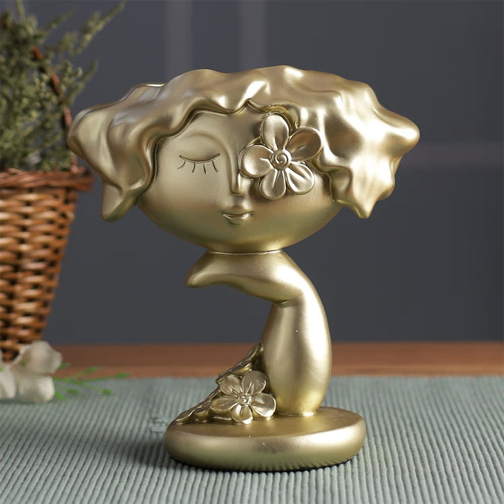 Tayhaa Women Figurine Golden Vase