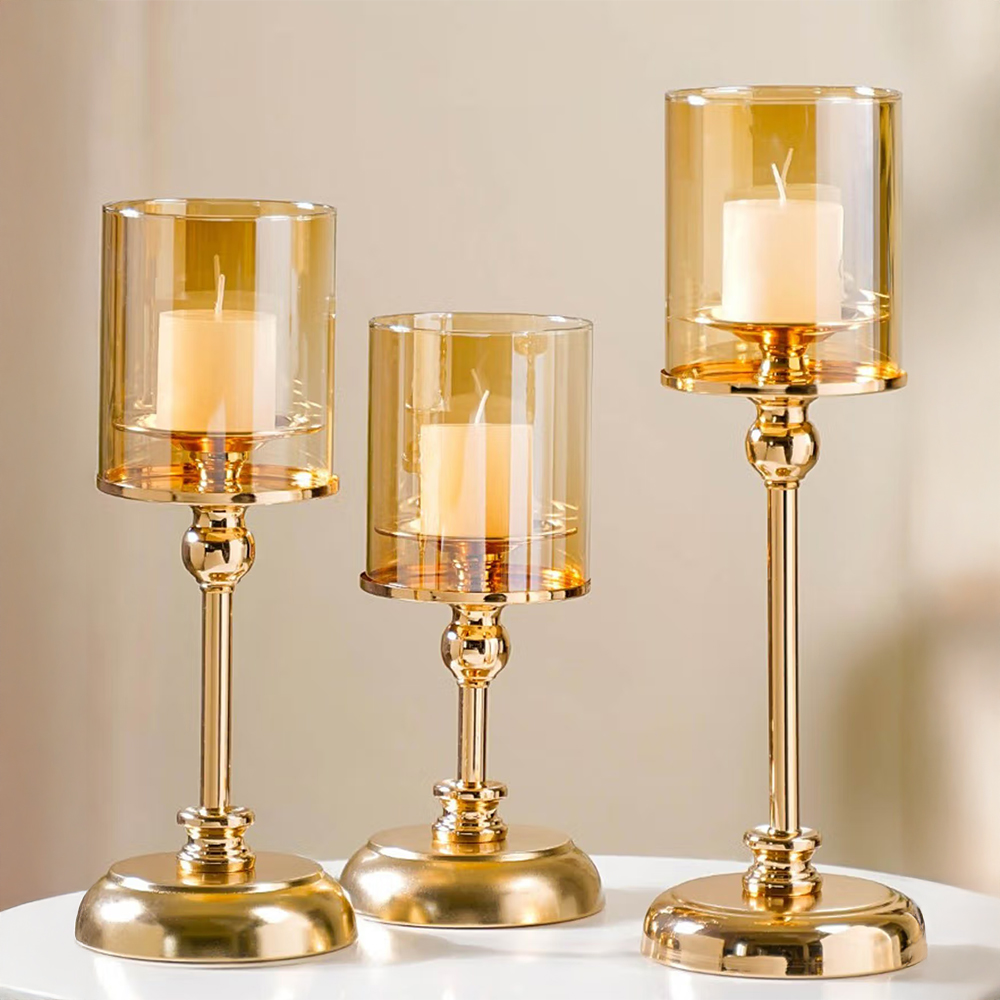 Nestasia Hurricane Metal Candle Holder Stand with Candles