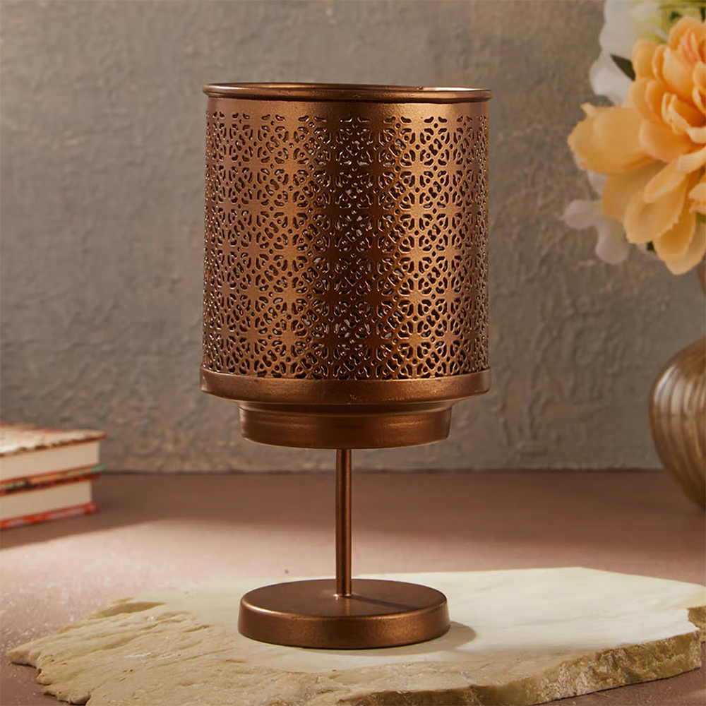 Fabindia Malhar Metal T-Light Holder with Stand