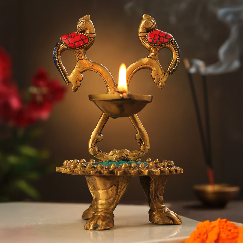Revive Home Bird Lamp with Stones & Stand