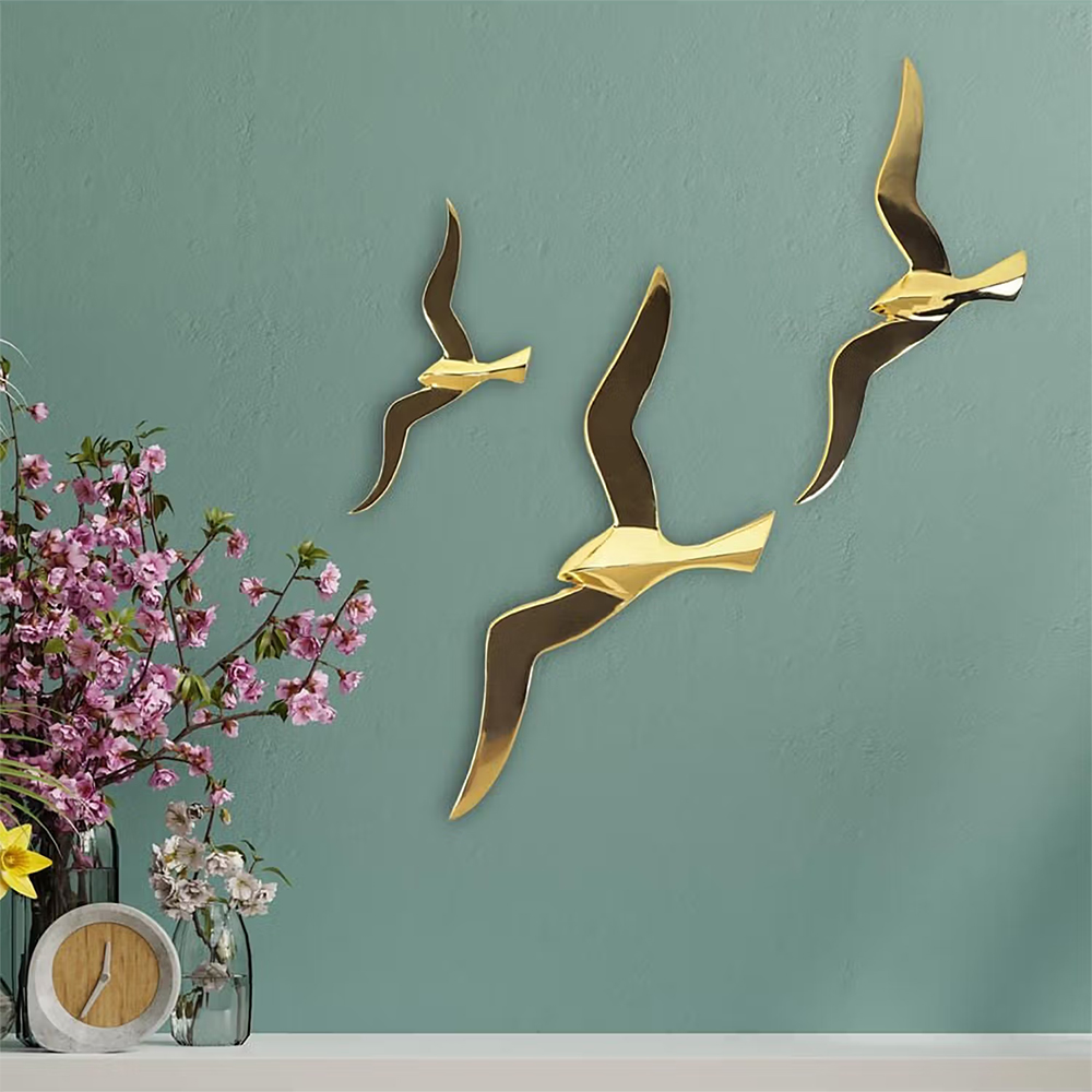 The Artment Abstract Golden Birds Wall Decor