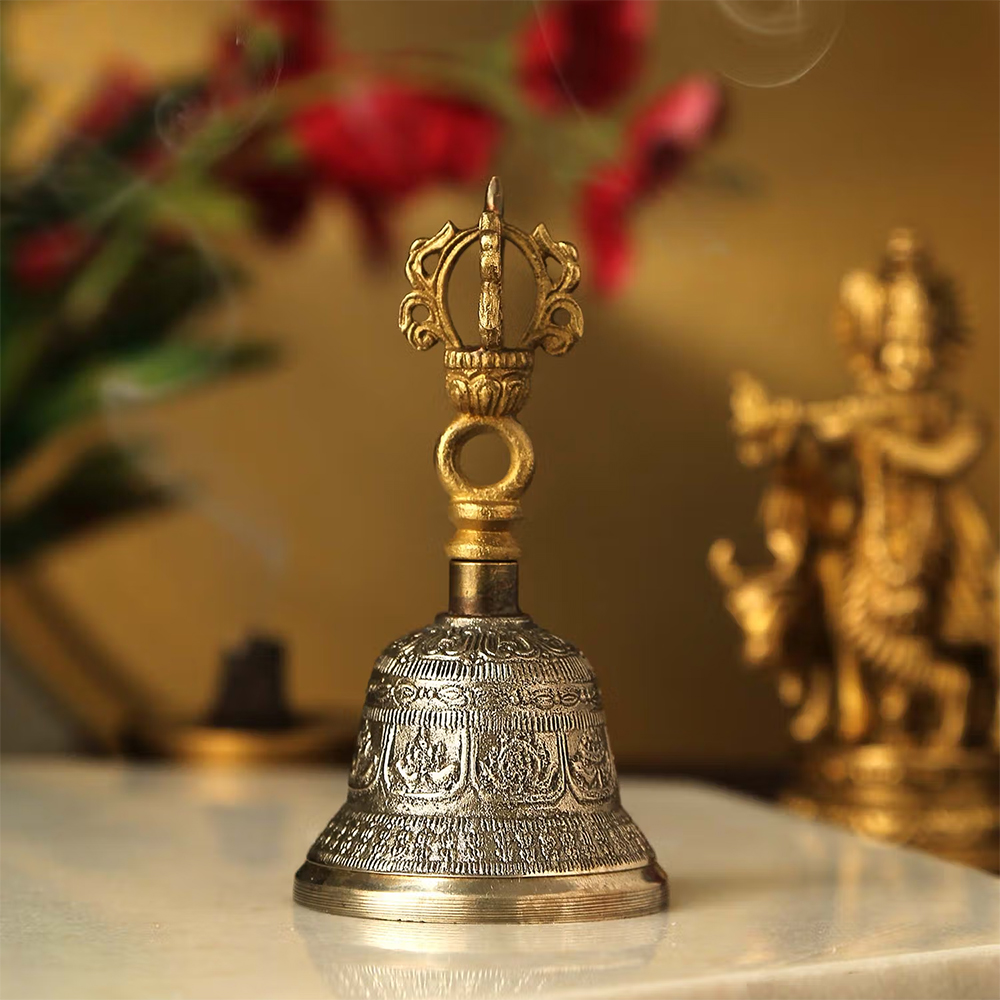 Revive Home Dorjee Design Hand Bell in Brass
