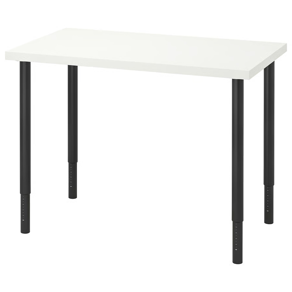 LINNMON / OLOV Desk, white/black