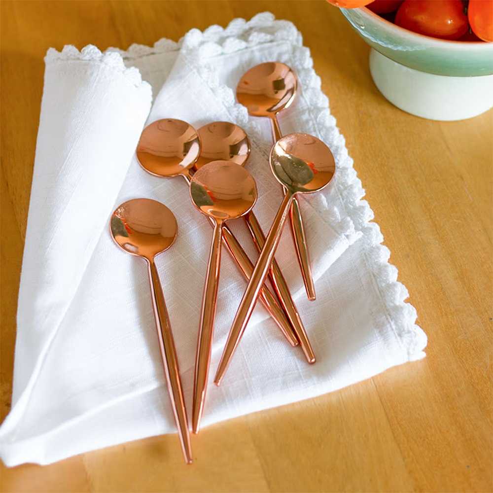 The Wishing Chair Perfect Kitchen Dessert Spoon-Rose Gold- Set Of 6
