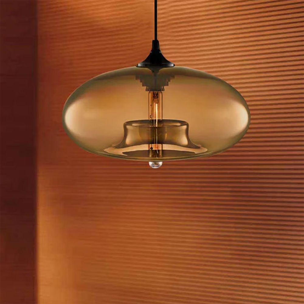 Smokey Cocktail Antique Brass Pendant Light