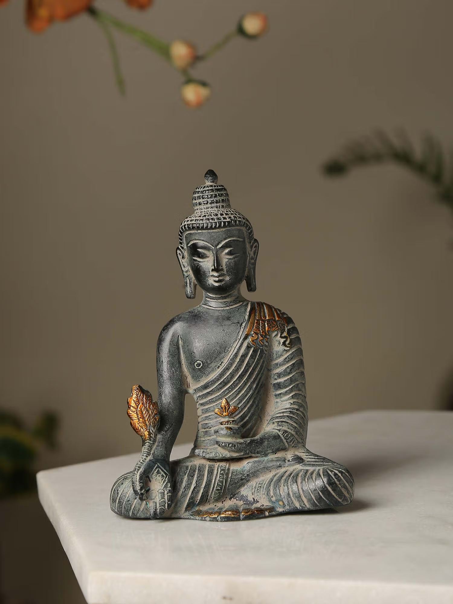 Revive Home Buddha in Antique Blue Stone Finish