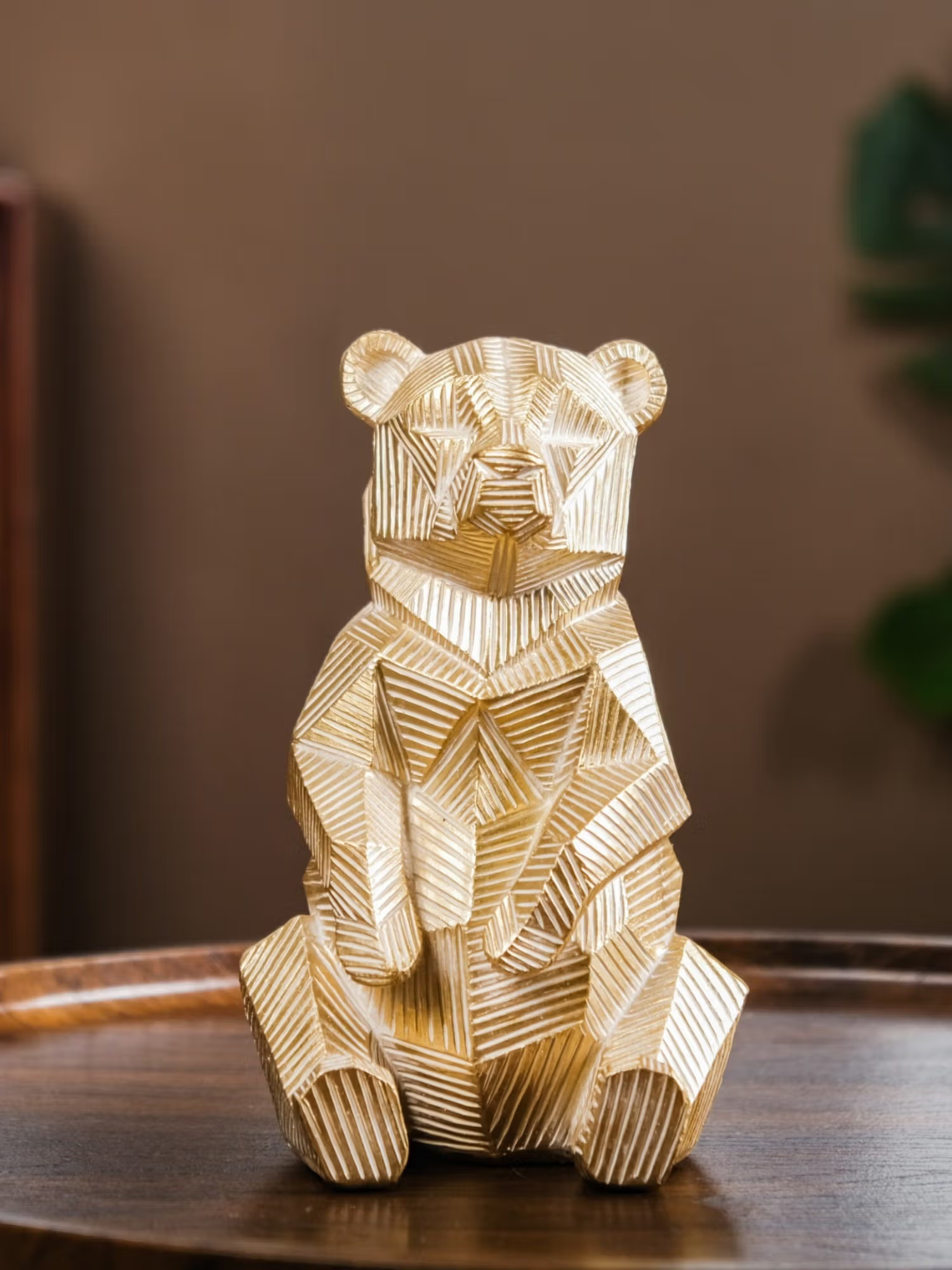 Nestasia Gold Accent Bear Statue