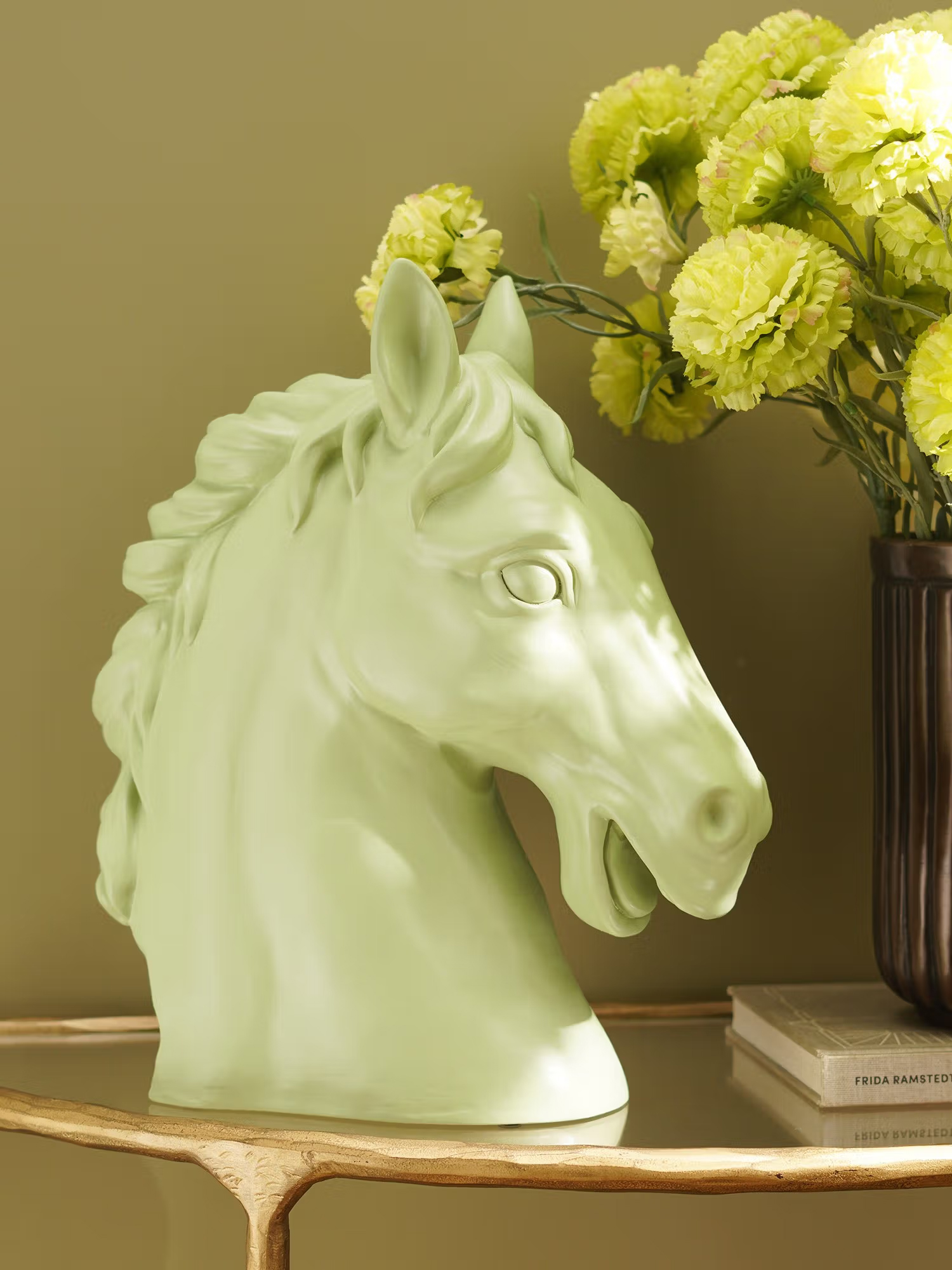 Pure Home + Living Green Polyresin Horse Head Figurine