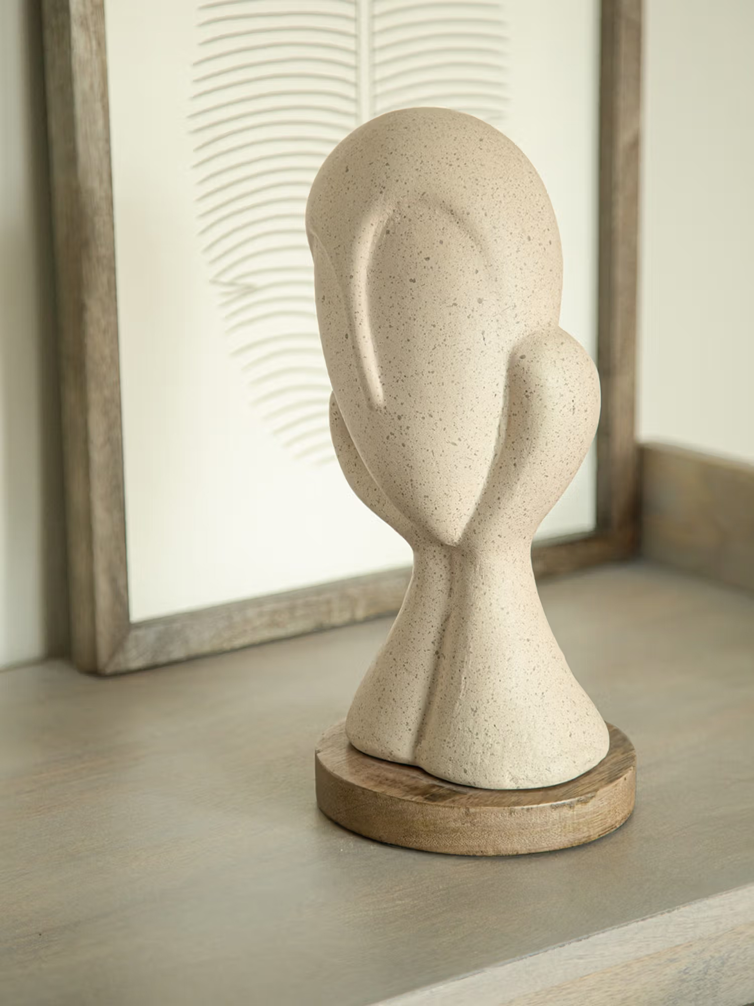 Ellementry Spellbound Face Ecomix White Sculpture for Home and Living Room Decor