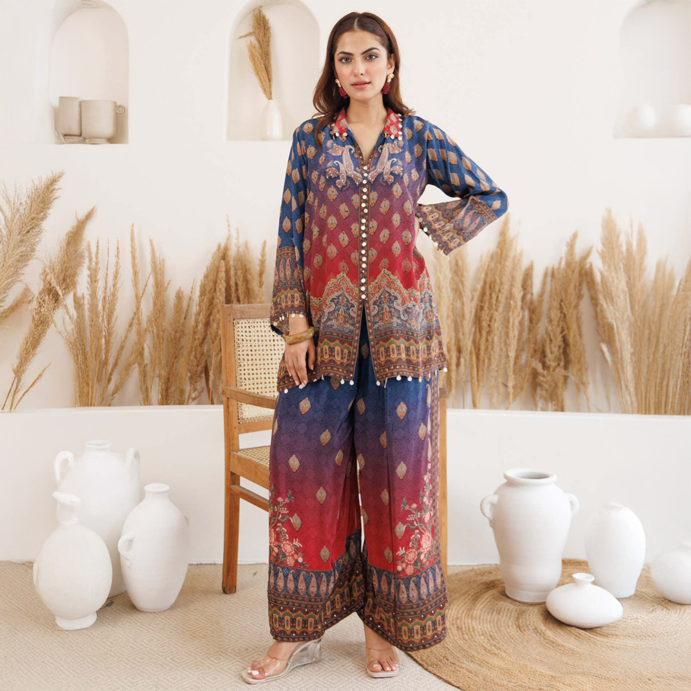 Label S4U Multicolor Printed Embellished Co-Ord (Set of 2)
