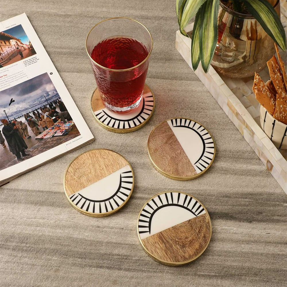 Wooden Stripe Coaster From The Decor Mart