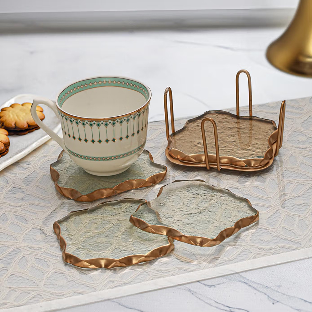 Trovea's Amoeba Gleam Glass Coaster