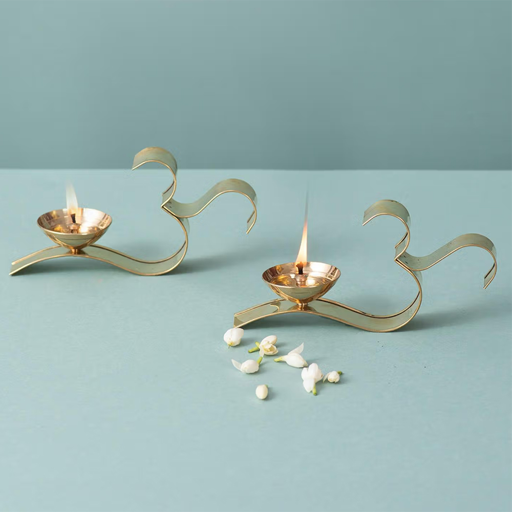 Nestroots Om-Inspired Gold Diyas