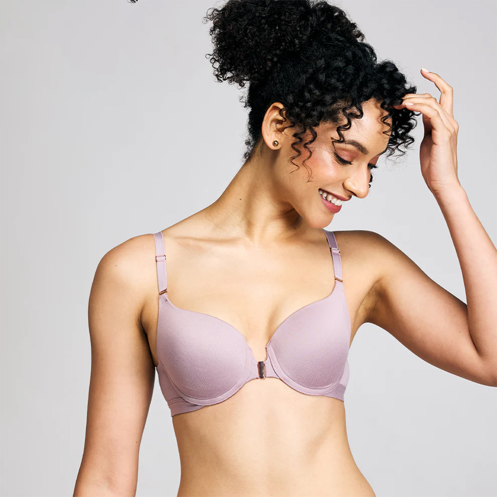 Nykd By Nykaa Infinity Edge Front Open Padded Wired Level 2 Push Up Bra NYB395 Lavender