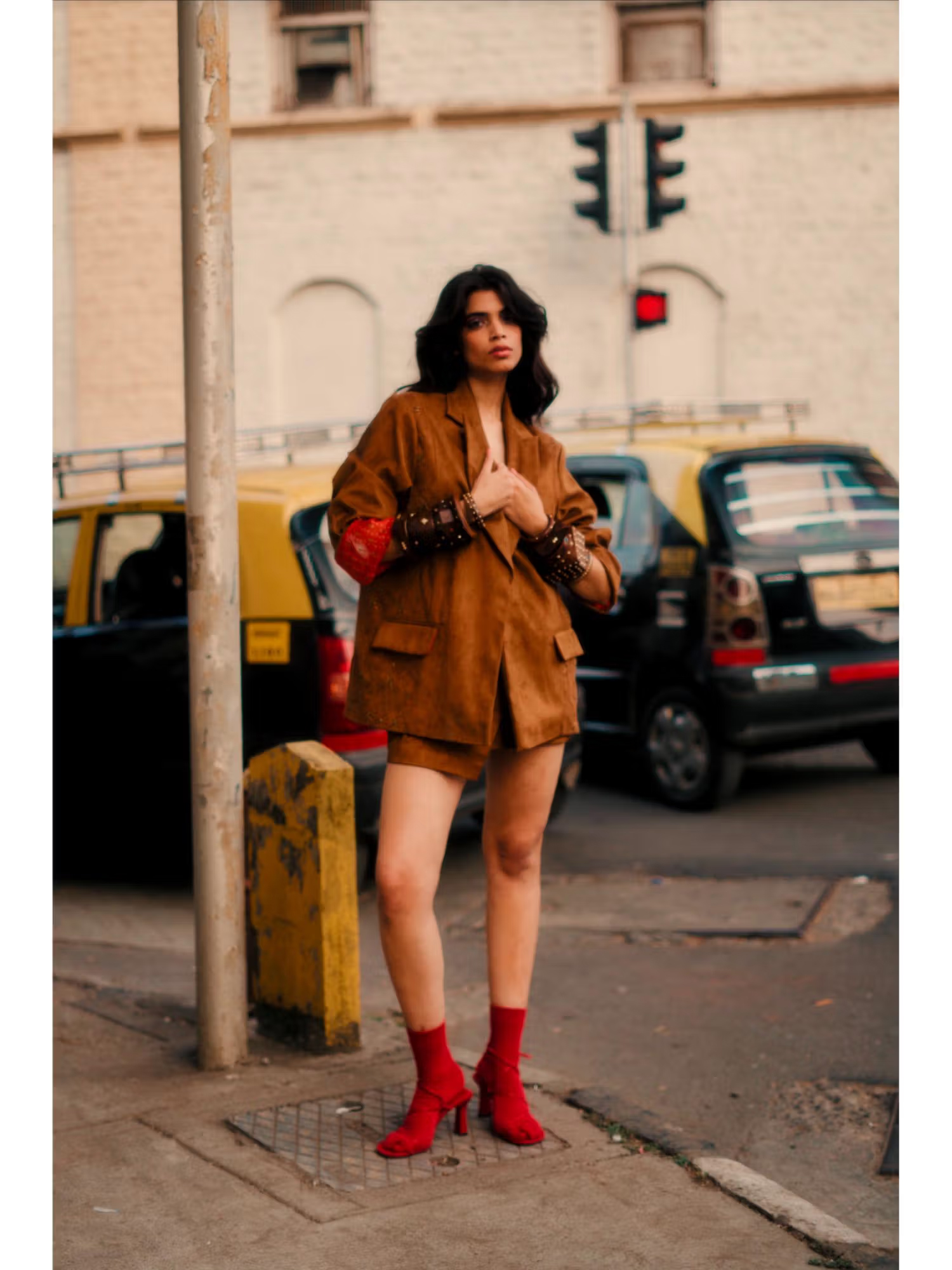 Style Junkiie Tanned Oversized Statement Blazer