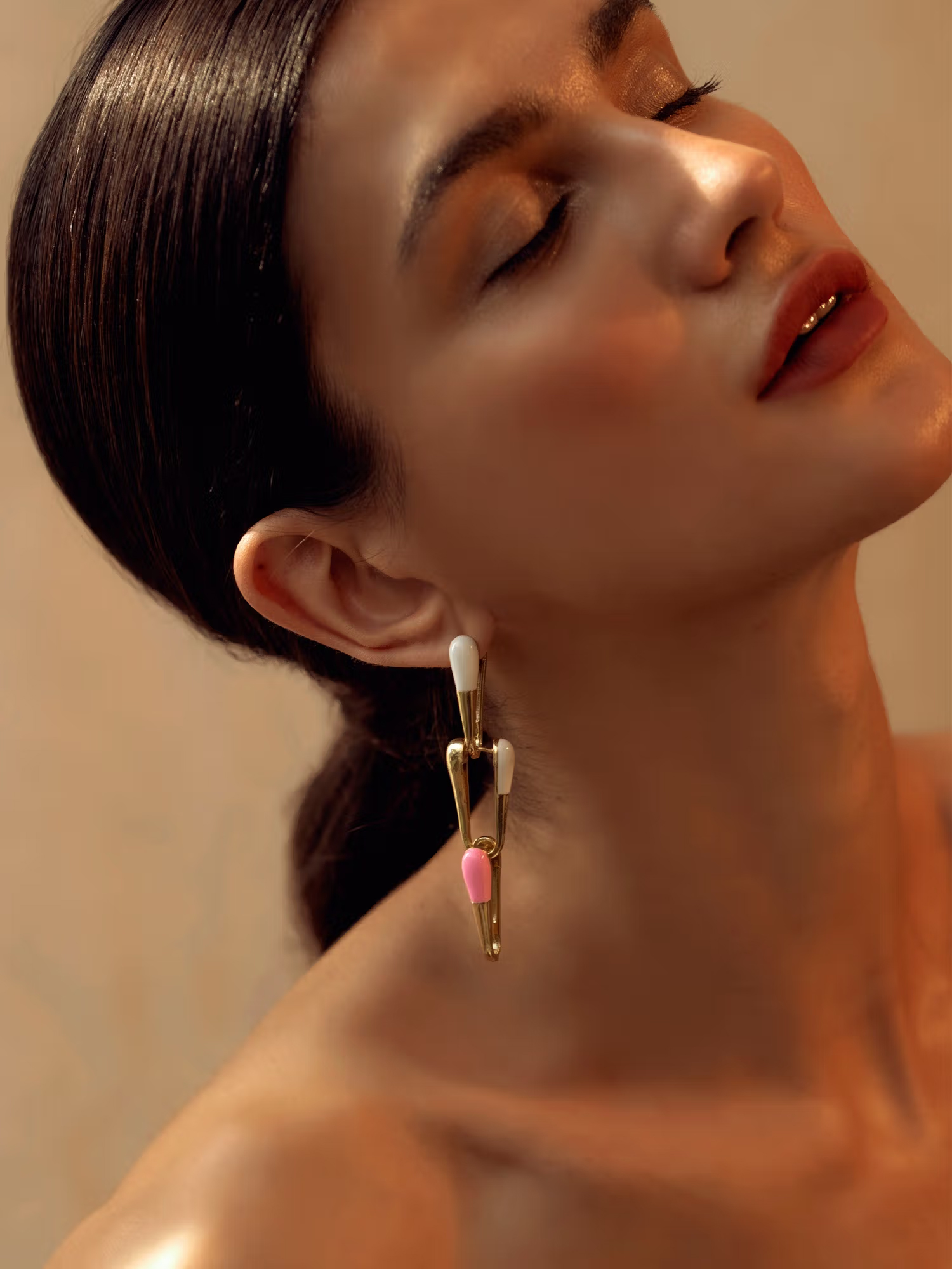 Lunaya Jewelry Glazed Drip Earring Bright White