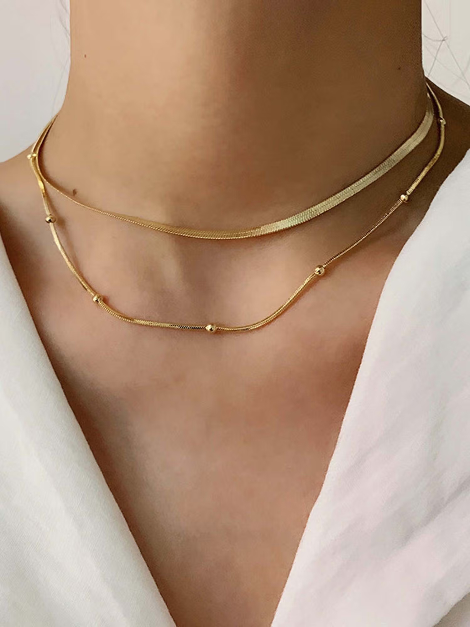 Designs & You Gold-Plated Anti Tarnish Chain Layered Necklace
