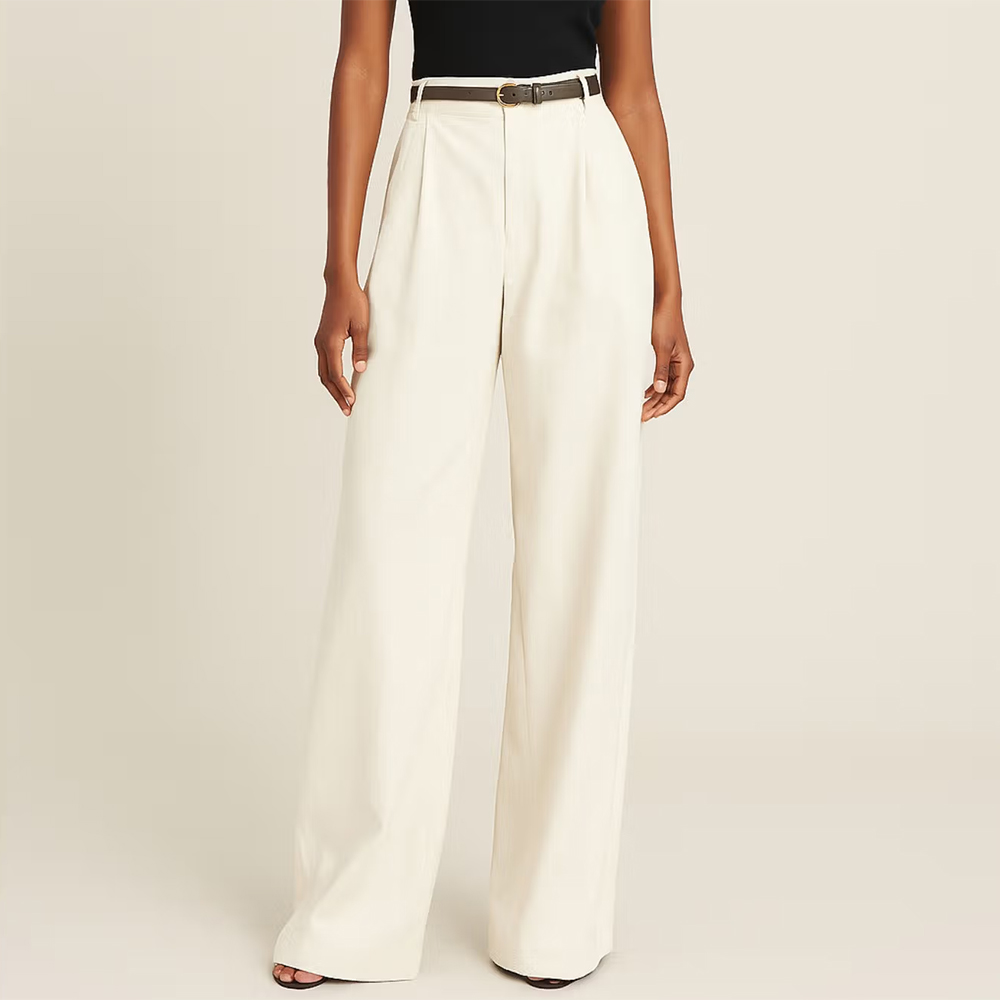 Cider Solid Linen Blend Belted Wide Leg Pants (Set of 2)