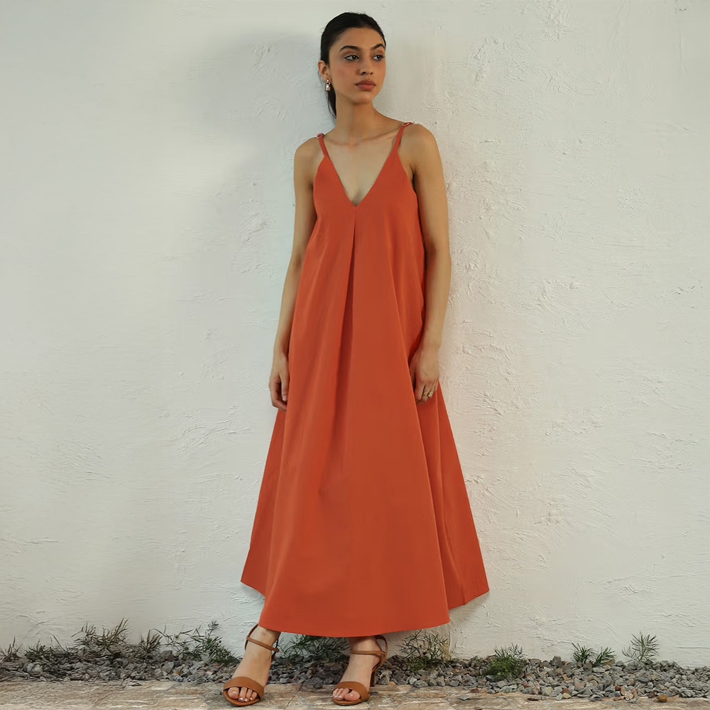 CANOOPI Rust Autumn Evening Dress