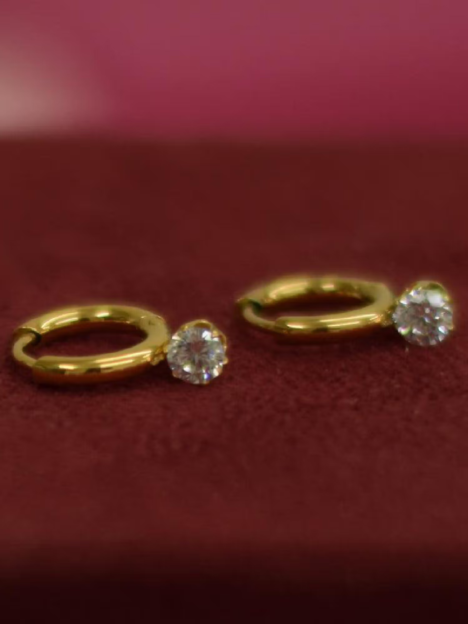 Palmonas Athena Solitaire Hoop Earrings for Womens Waterproof & Anti-Tarnish