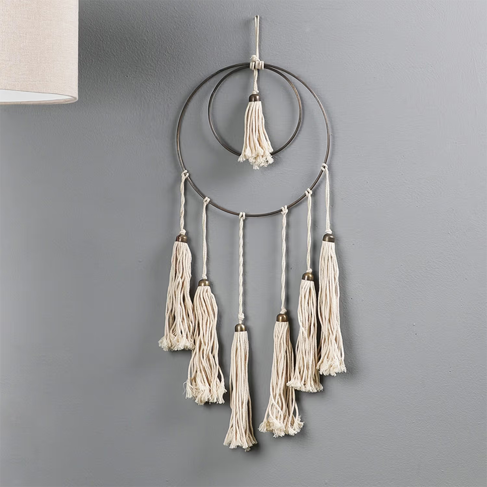 The Decor Mart Handcrafted Macrame Moon Style Dream Catcher