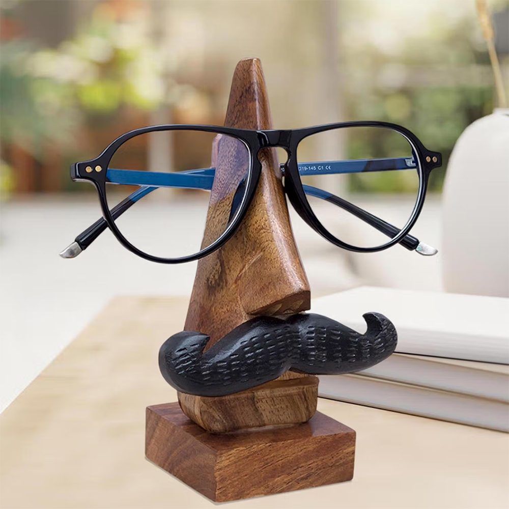 Golden Peacock Brown Handcrafted Eyeglass Holder Showpiece