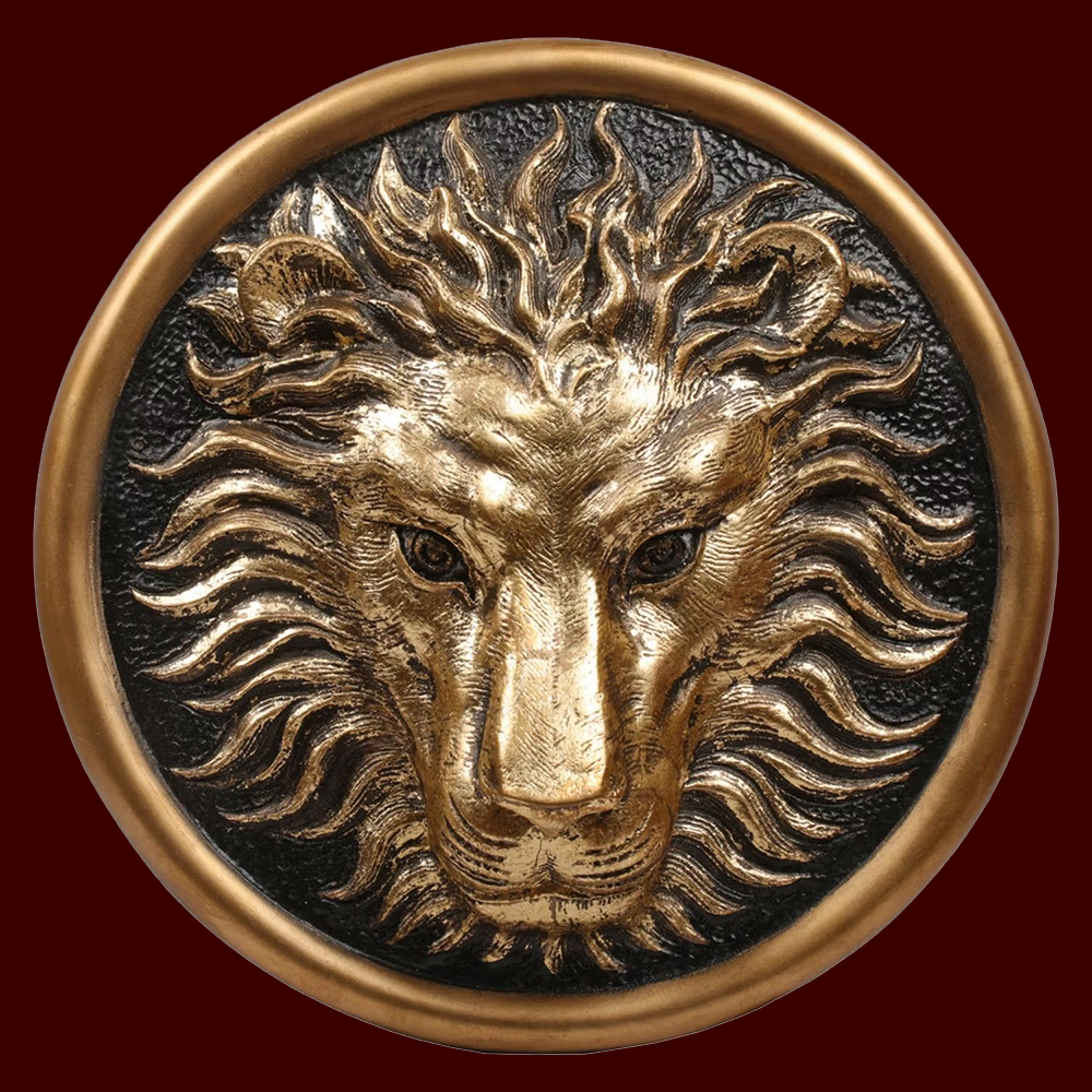Ashnam Lion Head Wall Art Showpieces Gold