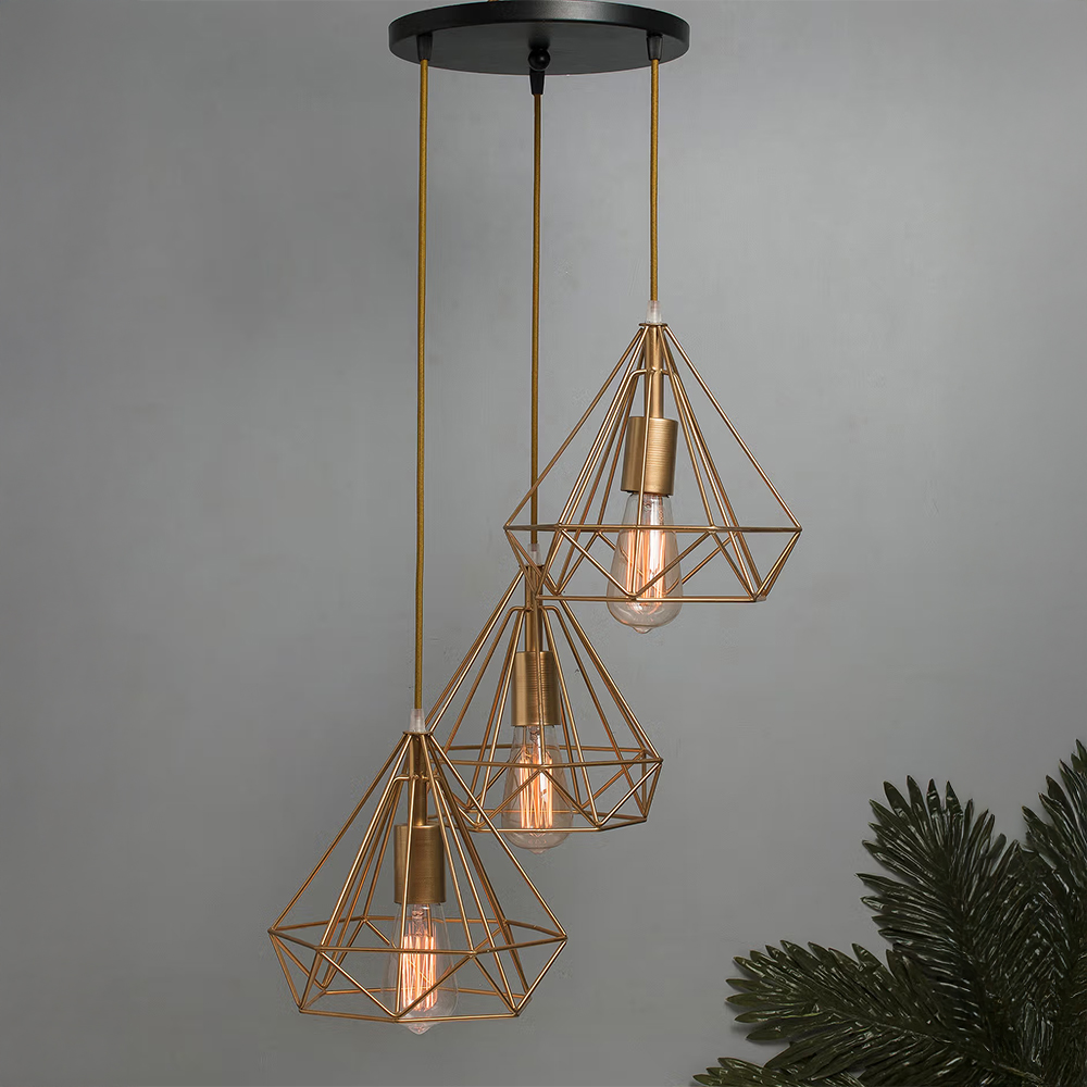 Homesake Round Chandelier Golden Diamond Pendant