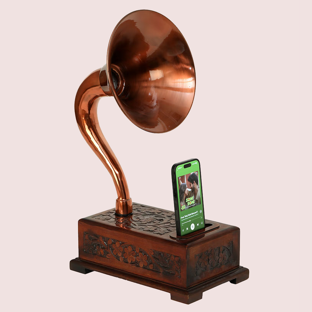 Decor Antique Vintage Royal Gramophone Speaker Brass Finish