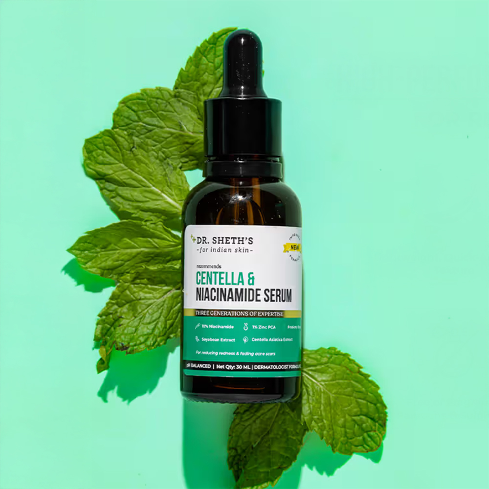 Dr. Sheth's Centella &10% Niacinamide Face Serum For Acne Scars & Marks Improves Skin Texture | 30Ml
