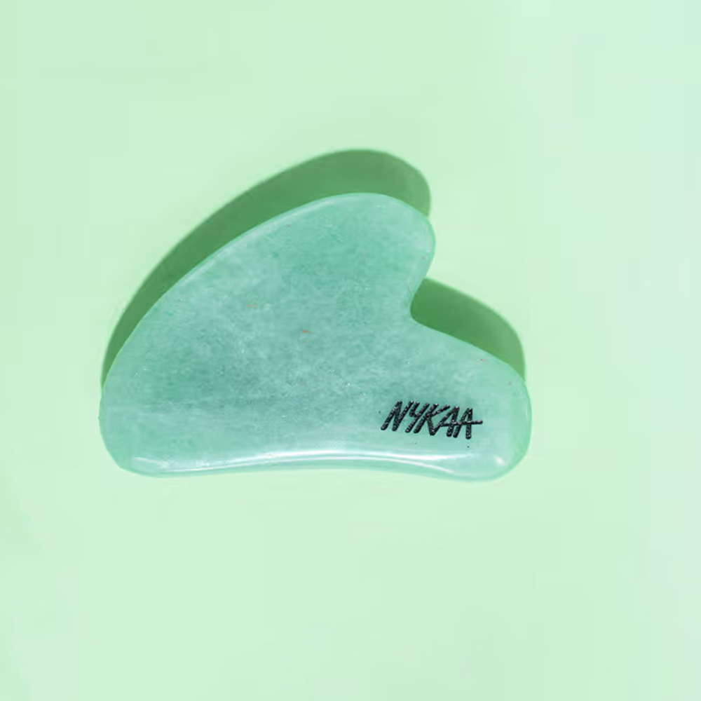 Nykaa Green Jade Gua Sha Stone - Best Used With Serums & Facial Oils for Sculpting