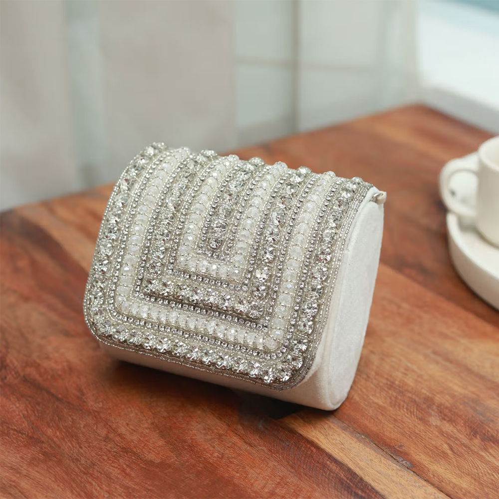 THE TAN CLAN White Embroidered Nysa Mini Bag