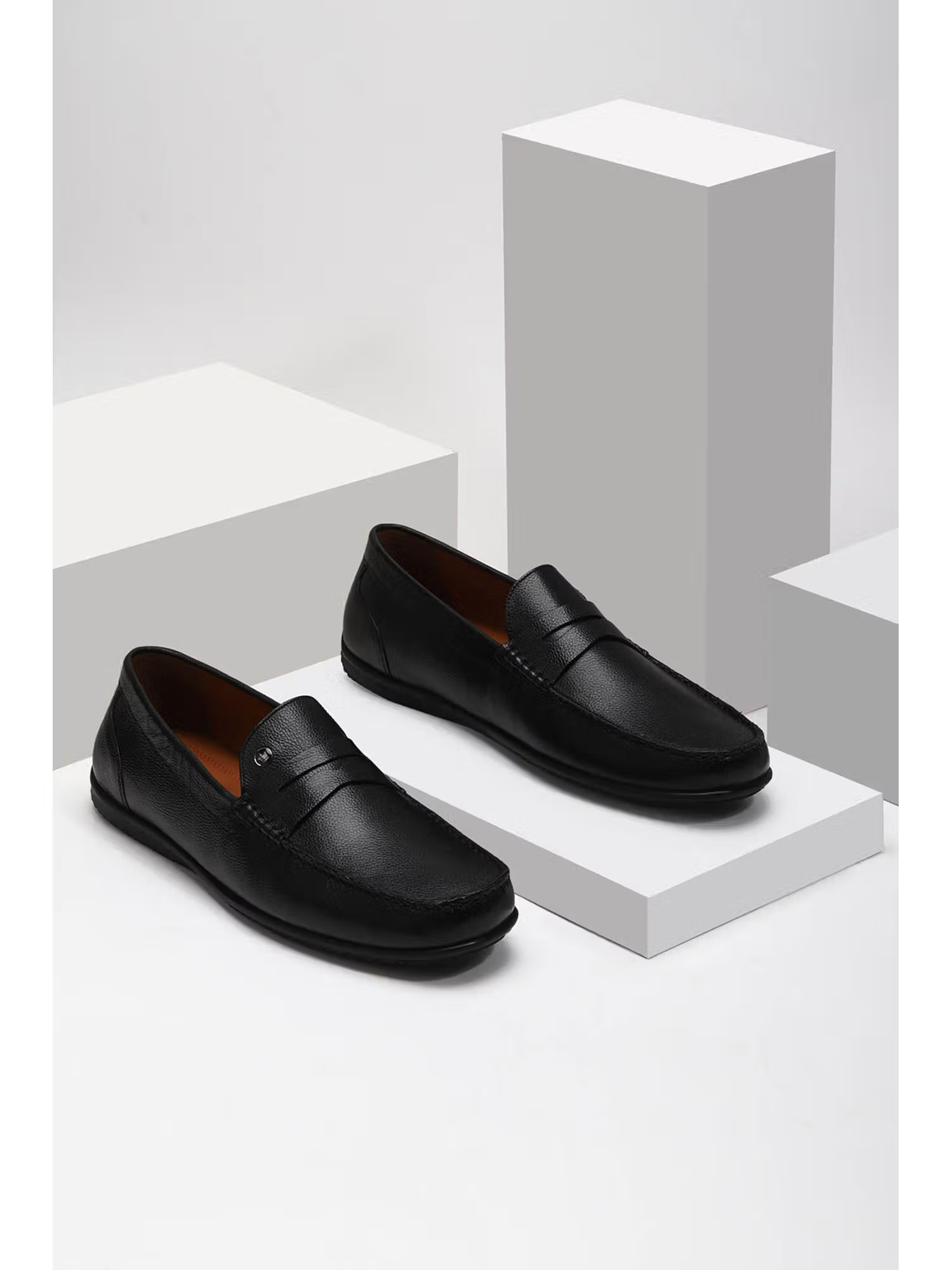 Louis Philippe Men Black Loafers