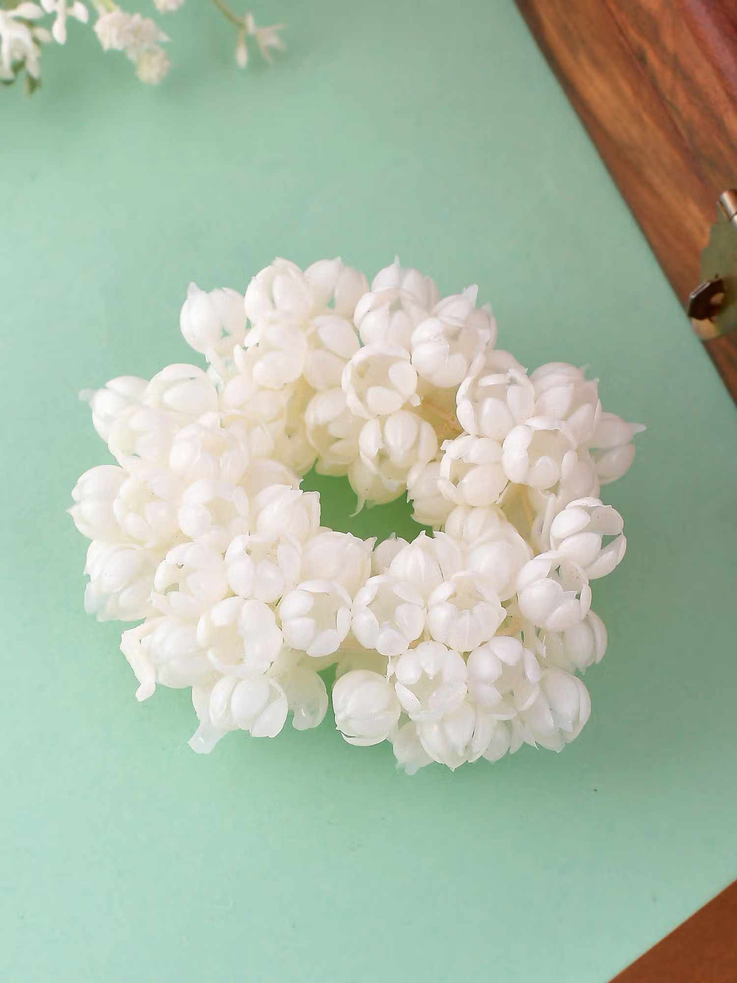 Silvermerc Designs White Mogra Hair Bun